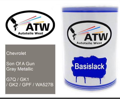 Chevrolet, Son Of A Gun Gray Metallic, G7Q / GK1 / GK2 / GPF / WA527B: 500ml Lackdose, von ATW Autoteile West.